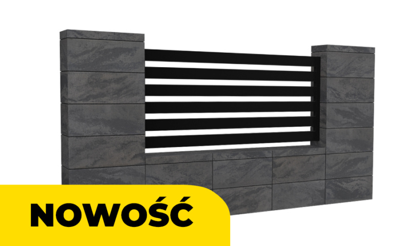 Ogrodzenie Gladkie Styrobud Fini Czarny Onyks 800x480